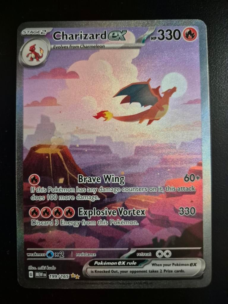 Charizard MEW 199/165, Ophalen of Verzenden, Zo goed als nieuw
