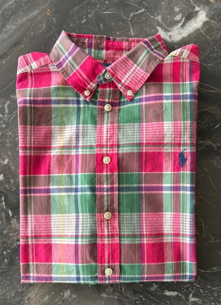 Ralph Lauren Geruit Hemdje 14-16 jaar - Large, Ophalen of Verzenden, Zo goed als nieuw, Jongen