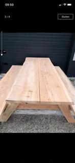 Robuuste Douglas Boomstam Picknicktafel - Hout of Staal, Tuin en Terras, Picknicktafels, Ophalen, Nieuw, Rechthoekig, Hout