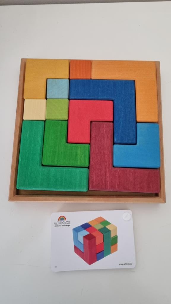 Grimm's houten blokken puzzel vierkant, Ophalen of Verzenden
