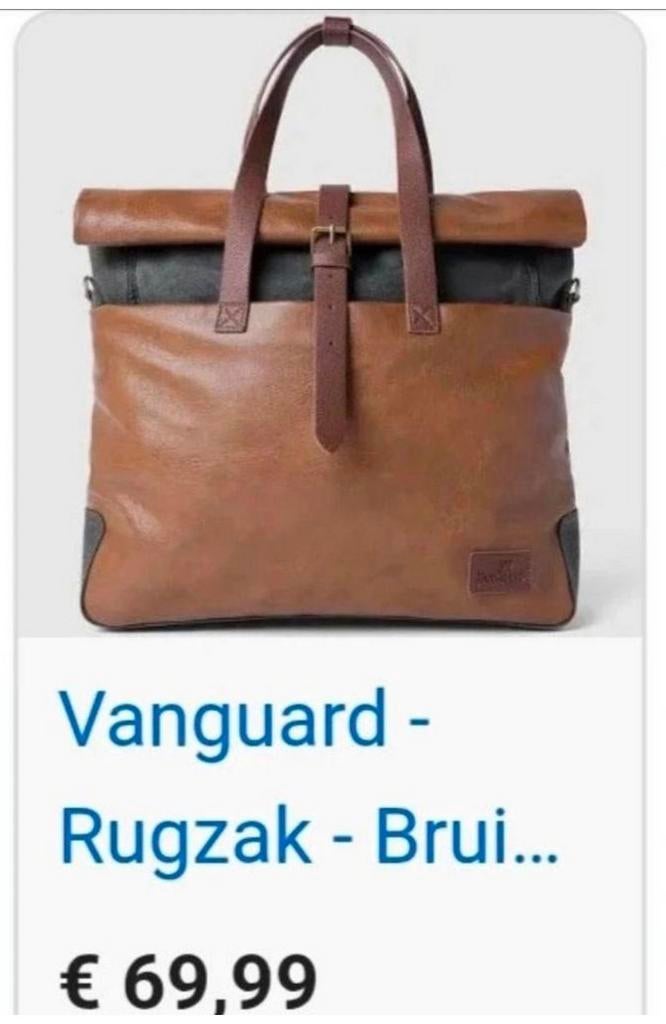 Nieuwe Vanguard Leren Laptop/Rugzak/Schoudertas - Bruin, Overige merken, Bruin, Nieuw, Ophalen of Verzenden