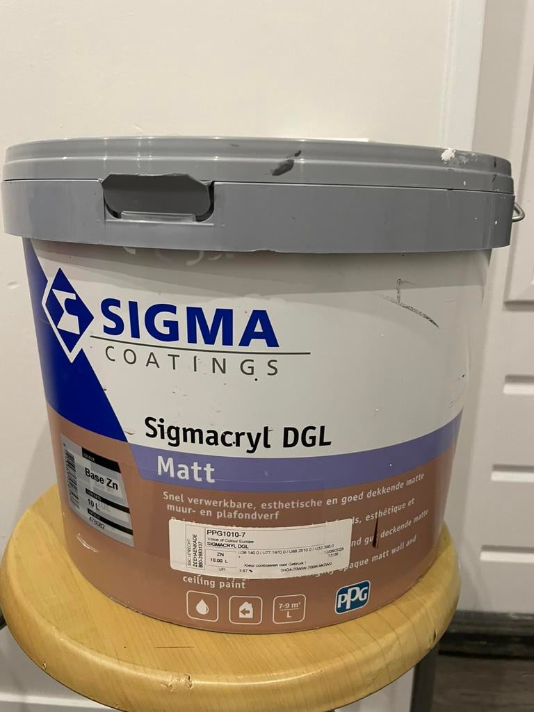 Sigma latex, Doe-het-zelf en Verbouw, Verf, Beits en Lak, 10 tot 15 liter, Ophalen, Zo goed als nieuw, Wit