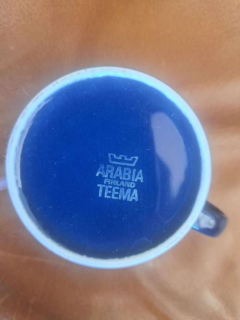 Arabia Teema servies donkerblauw., Ophalen of Verzenden