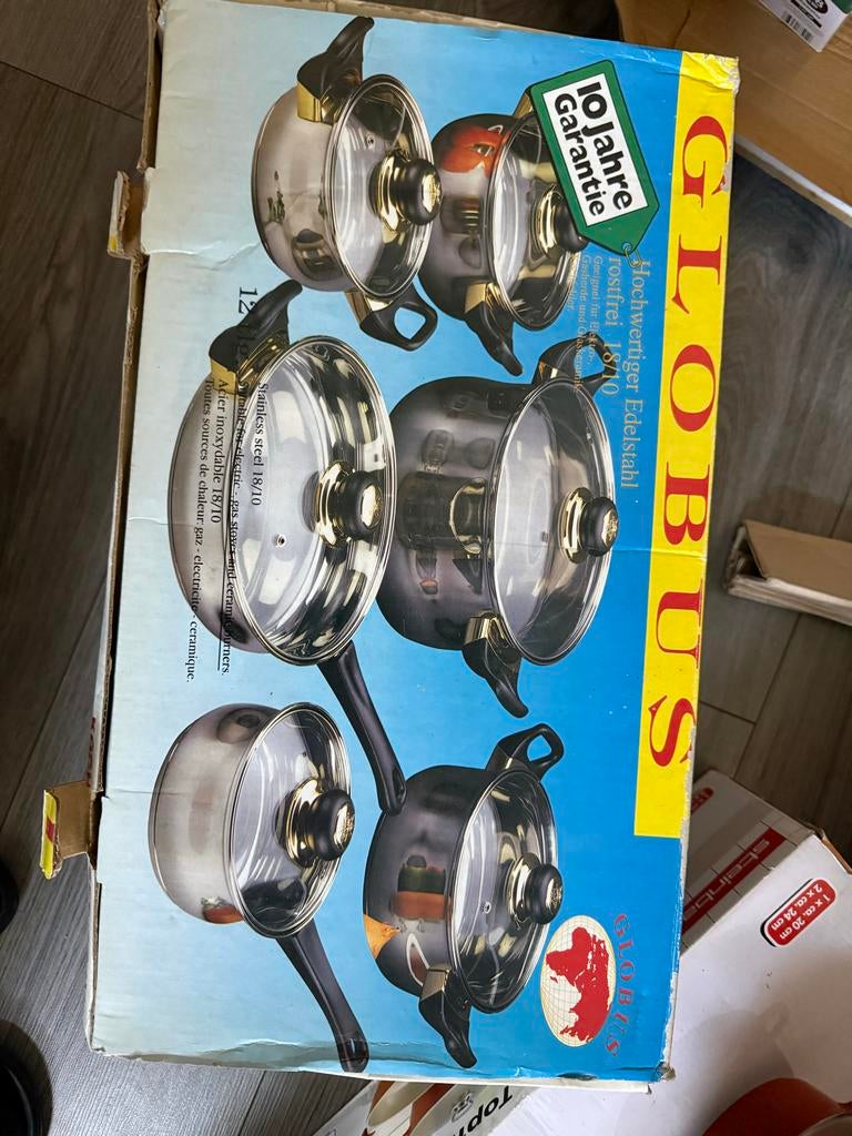 Globus pannenset 12-delig, Huis en Inrichting, Keuken | Potten en Pannen, Keramische plaat, Nieuw, Pannenset, Ophalen of Verzenden