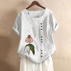 Nieuwe blouse met bloem maat M, Maat 38/40 (M), Wit, Nieuw, Ophalen of Verzenden