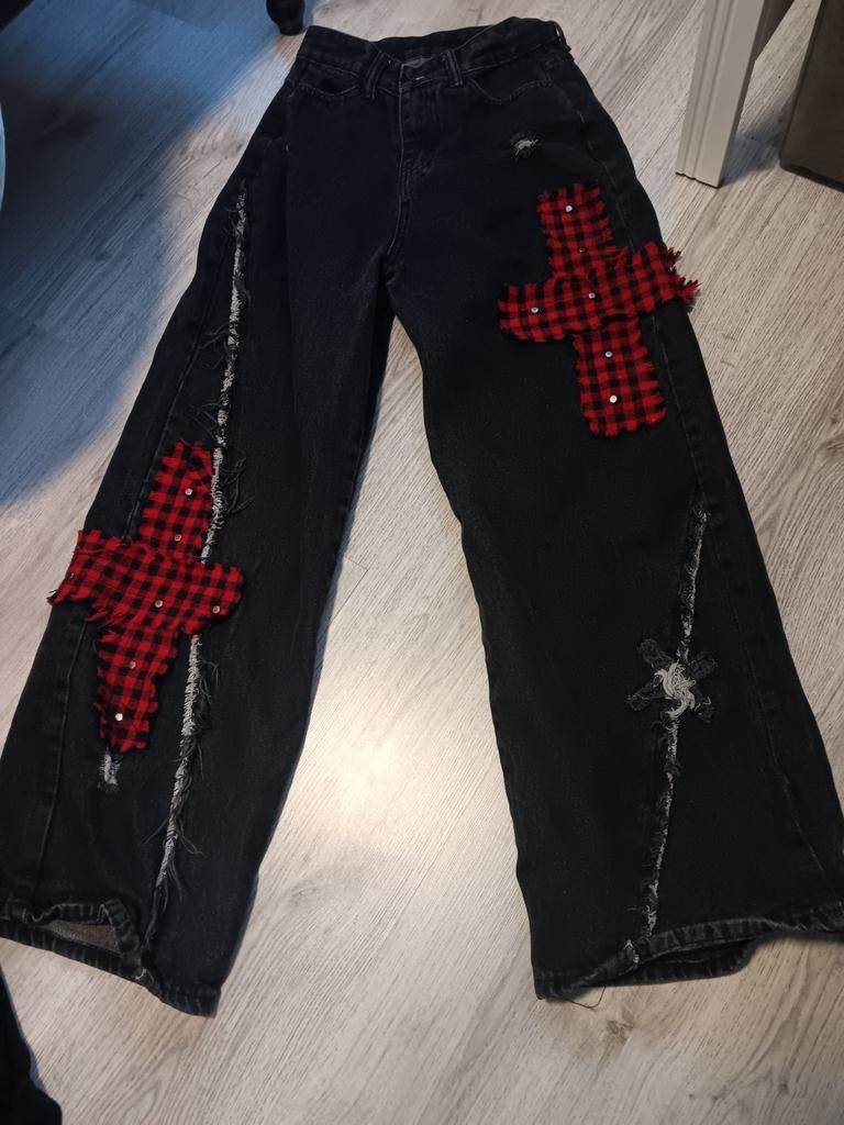 Gothic Broek maat xs, Zwart, Onbekend, Lang, Gedragen