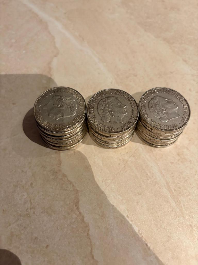 100 zilveren guldens tekoop, Postzegels en Munten, Munten | Nederland, Ophalen of Verzenden, Koningin Juliana, 1 gulden, Zilver