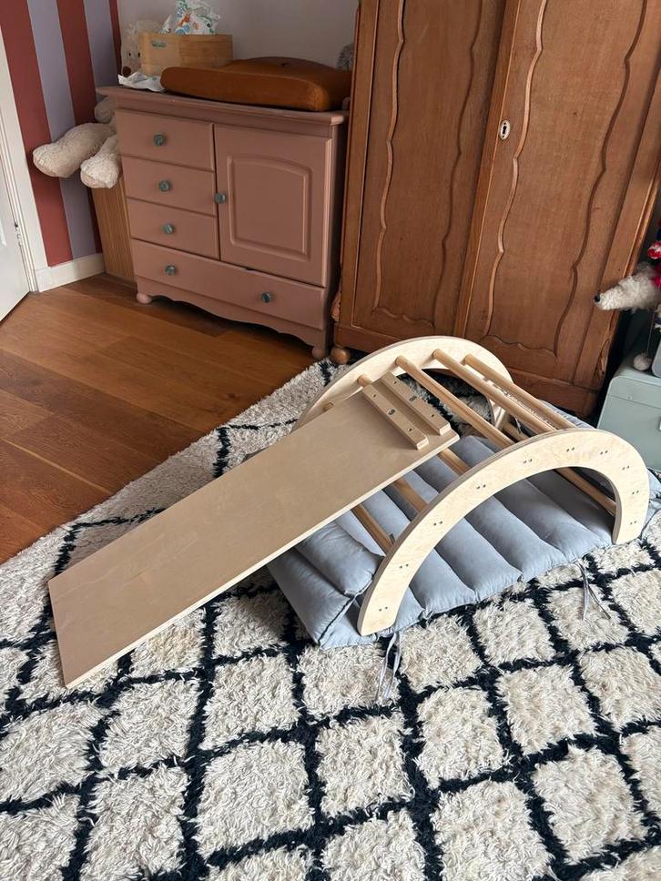 Houten klimtoestel voor peuters, Kinderen en Baby's, Speelgoed | Buiten | Speeltoestellen, Zo goed als nieuw, Klimwand, Ophalen