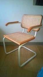 2x Breuer Cesca webbing buisstoel met leuning made in Italy, Ophalen of Verzenden, Wit, Kunststof, Twee