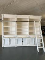 Grote Landelijke Boekenkast met Ladder | #K30, Met deur(en), -, 200 cm of meer, Ophalen of Verzenden