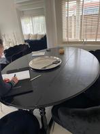 Eettafel 2 x 1.55 ovaal zwart met Brocante poten, Ophalen, Gebruikt, 150 tot 200 cm, Dealplein