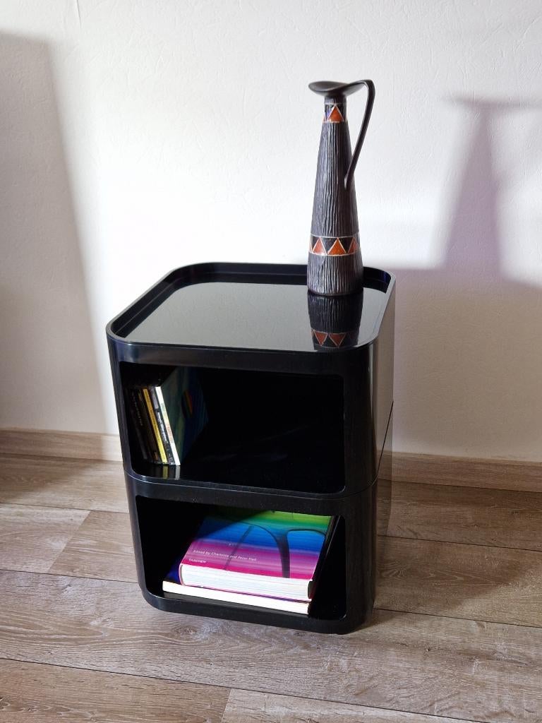 Kartell Componibili zwart Modular Trolley 1960s, Ophalen, Kunststof, Gebruikt, Minder dan 45 cm