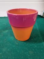 bloempot roze oranje aardewerk, Ophalen of Verzenden, 'T Olde Gre-j, Info@toldegrej.nl, Endepoelstraat 20f Didam