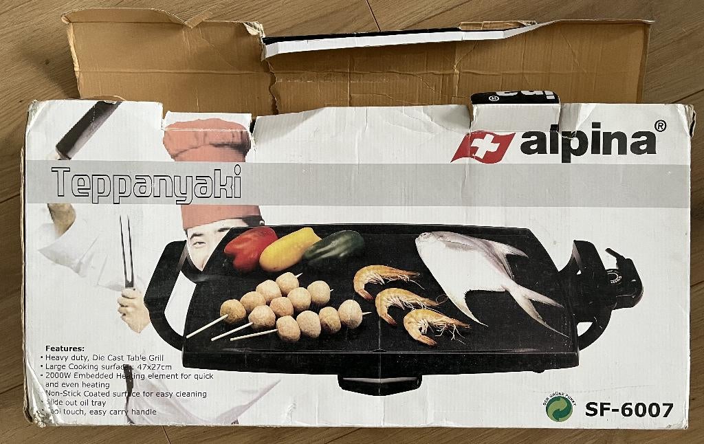 Grilplaat - Alpina - Teppanyaki - SF-6007_47x27cm, Ophalen of Verzenden, Gebruikt, Tafelgrill