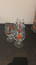 Gratis 4 duvel glazen, Verzamelen, Ophalen of Verzenden, Zo goed als nieuw, Bierglas