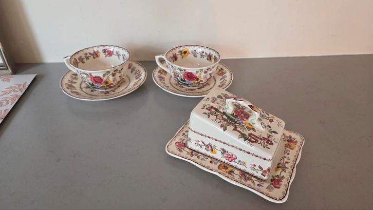 Mason's Nabob Theekopjes en Kaasvloot Set, Antiek en Kunst, Antiek | Servies los, Ophalen of Verzenden