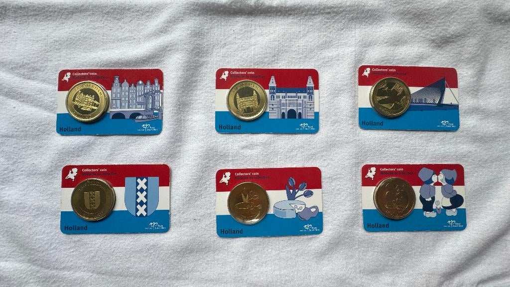 COLLECTORS HOLLAND SET 6 VAN COIN CARDS, Postzegels en Munten, Munten | Nederland, Ophalen of Verzenden, Koningin Beatrix, Euro's