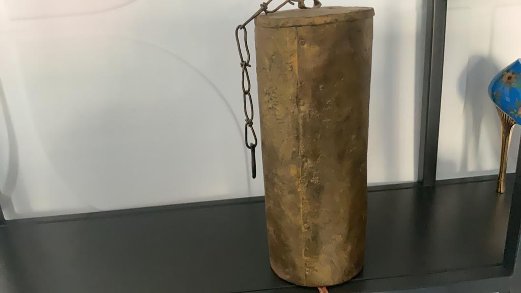 Oude koperen bel met ketting, Ophalen of Verzenden