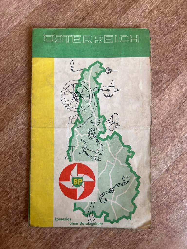 Vintage BP Landkaart Oostenrijk - Gratis uitgave, Gelezen, Landkaart, 1800 tot 2000, Europa Overig
