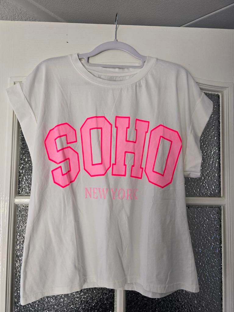 Nieuw shirt soho wit neon 38 40 42, Maat 38/40 (M), Wit, Nieuw, Ophalen of Verzenden