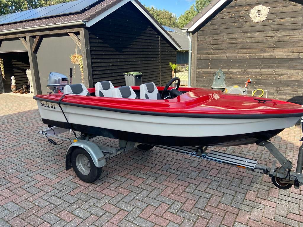 Leuk speedbootje met 7,5 pk 4Takt met trailer, Watersport en Boten, Speedboten, Ophalen, Gebruikt, Minder dan 70 pk, 3 tot 6 meter