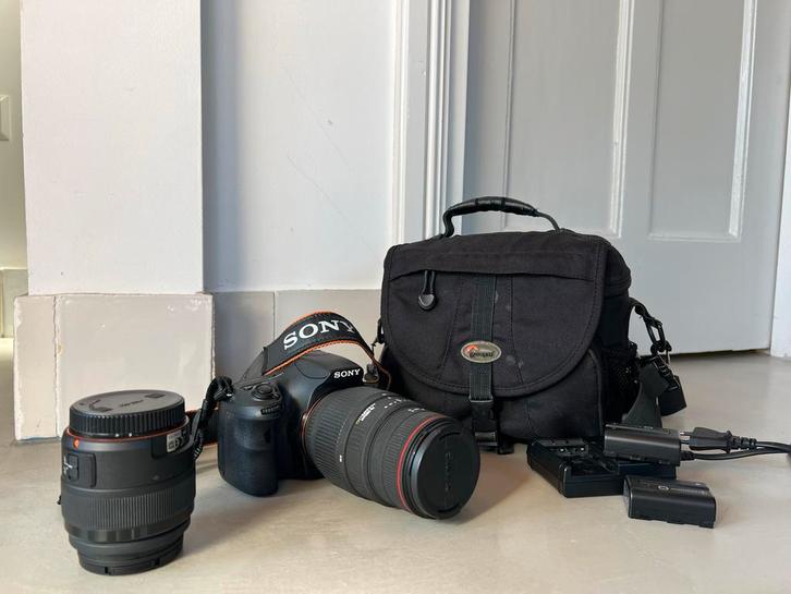 Sony a58 Spiegelreflexcamera met zoomlens en accessoires, Audio, Tv en Foto, Fotocamera's Digitaal, Zo goed als nieuw, Spiegelreflex