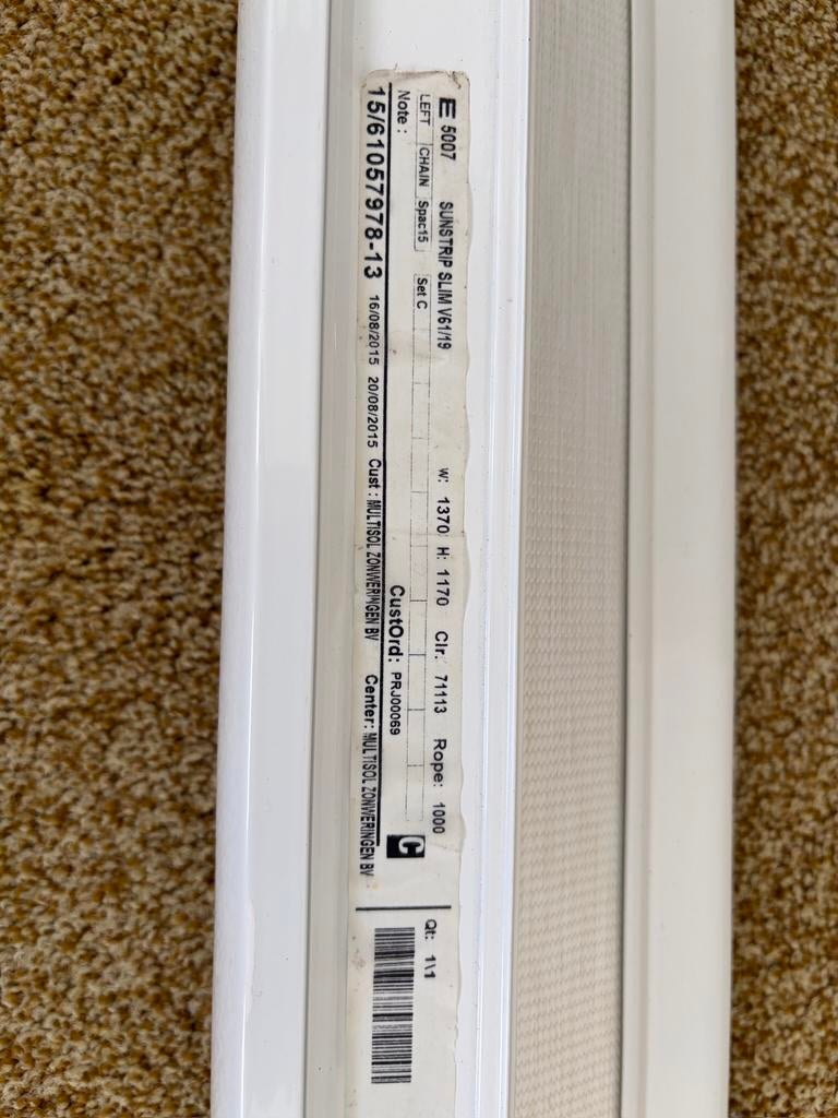 Duo rolgordijnen, wit (4x) in aluminium cassette, 100 tot 150 cm, Wit, Ophalen of Verzenden, Zo goed als nieuw