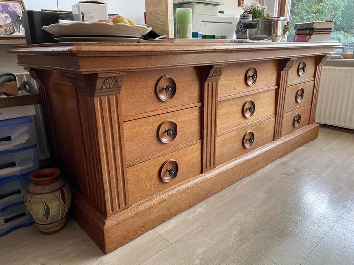 Antiek Eiken Dressoir/toonbank met lades, Antiek en Kunst, Antiek | Woonaccessoires, Ophalen