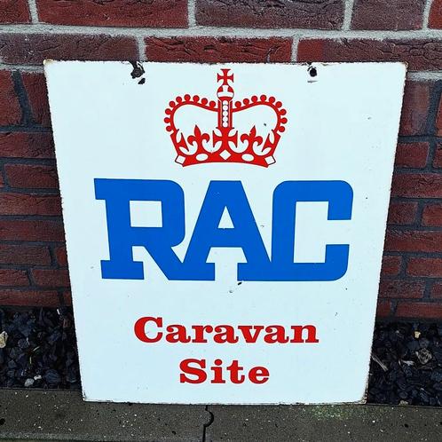 Zwaar emaille, geëmailleerd bord RAC Caravan Site 👑, Verzamelen, Merken en Reclamevoorwerpen, Gebruikt, Reclamebord, Ophalen of Verzenden