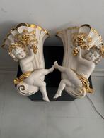 Porcellane d'Arte Cattin Wandvazen met Engeltjes, Antiek en Kunst, Antiek | Vazen, Ophalen of Verzenden