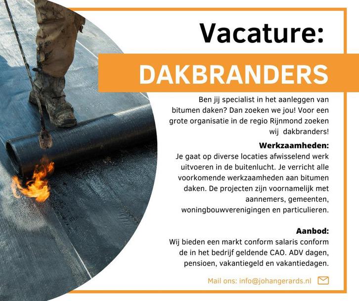 Dakdekker & met ervaring gezocht, Diensten en Vakmensen, Dakdekkers en Rietdekkers, Bitumineus