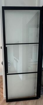 2 zwarte stalen deuren, Doe-het-zelf en Verbouw, Deuren en Horren, Ophalen, 80 tot 100 cm, 215 cm of meer, Binnendeur