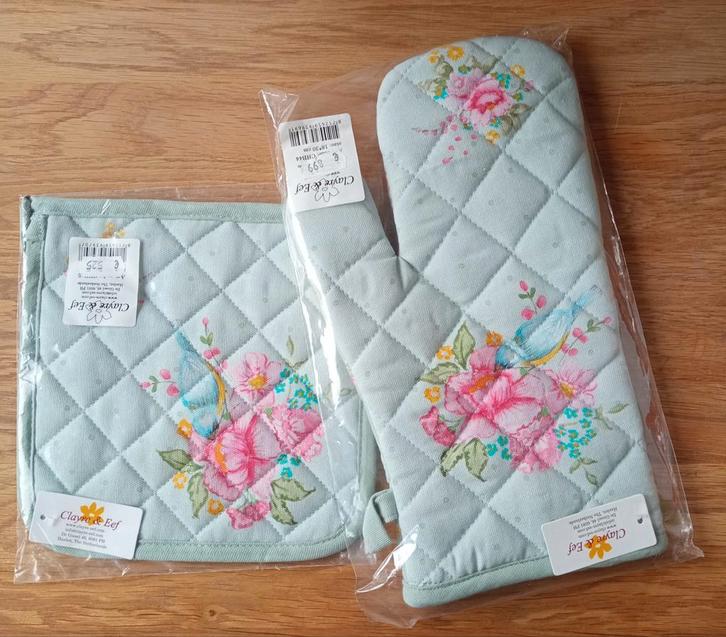 Ovenhandschoen en pannenlap van Clayre & Eef, Huis en Inrichting, Keuken | Textiel, Nieuw, Overige typen, Ophalen of Verzenden