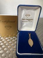 Zilveren verguld tabaksblad hanger - Nieuw!, Ophalen of Verzenden, Zilver