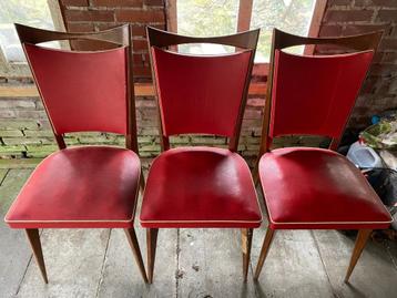 Mooie rode vintage stoelen 6 stuks 