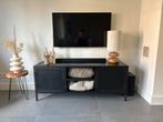 Zwart TV-meubel met opbergruimte, Ophalen, Gebruikt, 100 tot 150 cm, Minder dan 100 cm