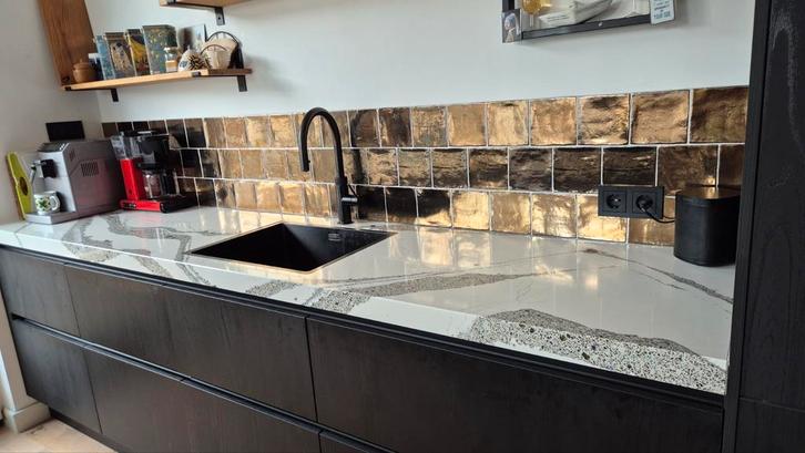 Mooi aanrechtblad amerikaans composiet, Huis en Inrichting, Keuken | Complete keukens, Gebruikt, Overige typen, Wit, Composiet