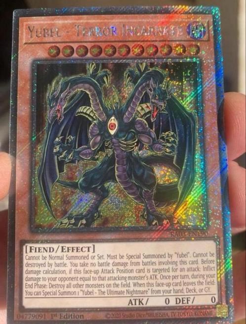 Yu-Gi-Oh! Yubel - Terror Incarnate RA03 1st Ed M/NM !, Hobby en Vrije tijd, Verzamelkaartspellen | Yu-gi-Oh!, Zo goed als nieuw
