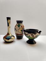 Prachtig stel Plateel vaasjes., Antiek en Kunst, Ophalen of Verzenden