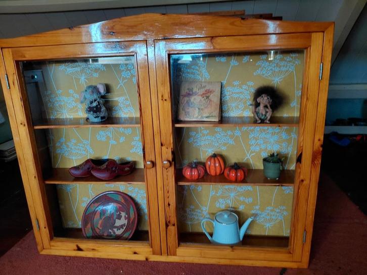 Vitrine hangkast keukenkast  prijzenkast Groningen, Huis en Inrichting, Kasten | Vitrinekasten, Gebruikt, Minder dan 100 cm, 50 tot 100 cm