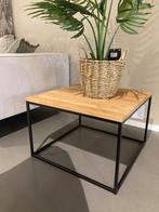 Salontafel Robin, hout, zwart metaal, vierkant, Huis en Inrichting, Tafels | Salontafels, Ophalen, 50 tot 100 cm, Vierkant, 50 tot 100 cm