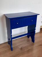Vintage kobalt blauw houten kastje / tafeltje, Huis en Inrichting, Ophalen, 50 tot 100 cm, Eikenhout, Zo goed als nieuw