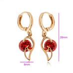 Oorbellen goud 18k oorhangers - creolen hanger robijn, Hangers, Verzenden, Nieuw, Met edelsteen