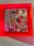Neon roze plexiglas glas. 25x25 cm, Antiek en Kunst, Kunst | Schilderijen | Abstract, Ophalen of Verzenden
