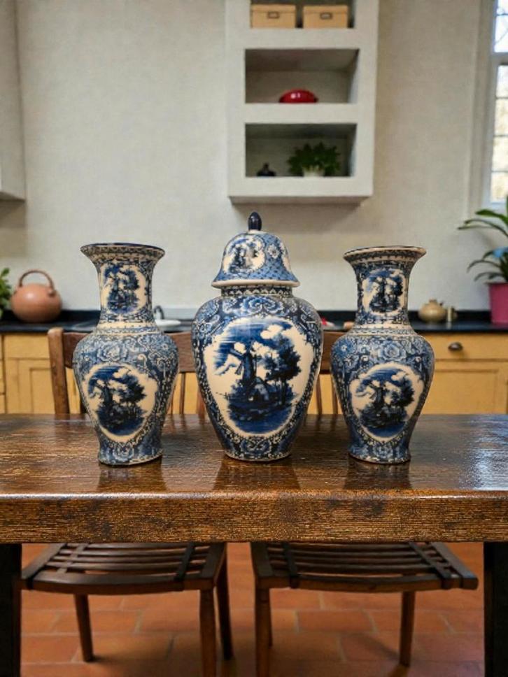 Kaststel Delfts Aardewerk Nederland - 1920-1930, Antiek en Kunst, Antiek | Vazen, Ophalen