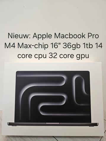 Nieuw: Apple Macbook 2024 16" M4 Max 36gb 1tb 14 core cpu beschikbaar voor biedingen