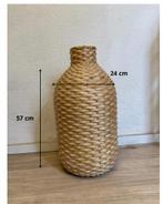 Grote rieten vaas rotan vaas, Huis en Inrichting, Overige kleuren, Ophalen of Verzenden, Minder dan 50 cm, Glas