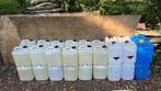 Lege 20L jerrycans wit/blauw voor benzine, diesel, petroleum, Ophalen of Verzenden, Gebruikt