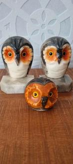 Albast Uilen Boekensteunen Presse Papier uil art deco oud, Ophalen of Verzenden