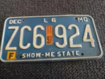 Kentekenplaat licenseplate Missouri Blue USA beschikbaar voor biedingen